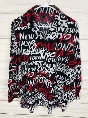 Mishca City Print Button Down Shirt Size L